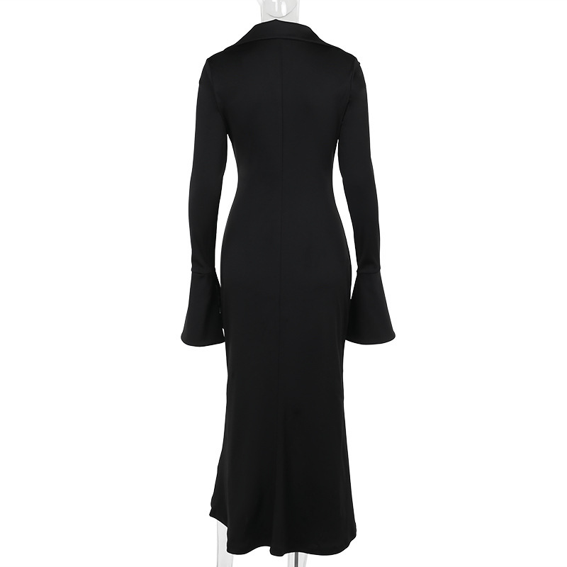 Bodycon Crossover Plunge Long Sleeve Dress
