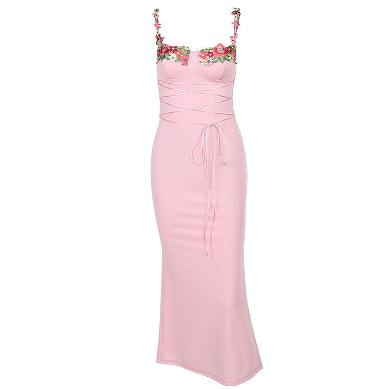 One Shoulder Padded Belted Bodycon Maxi Skirt