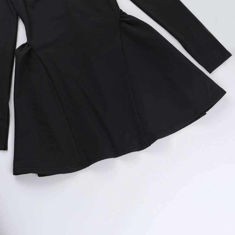 Square Neck Full Sleeve Umbrella Mini Dress