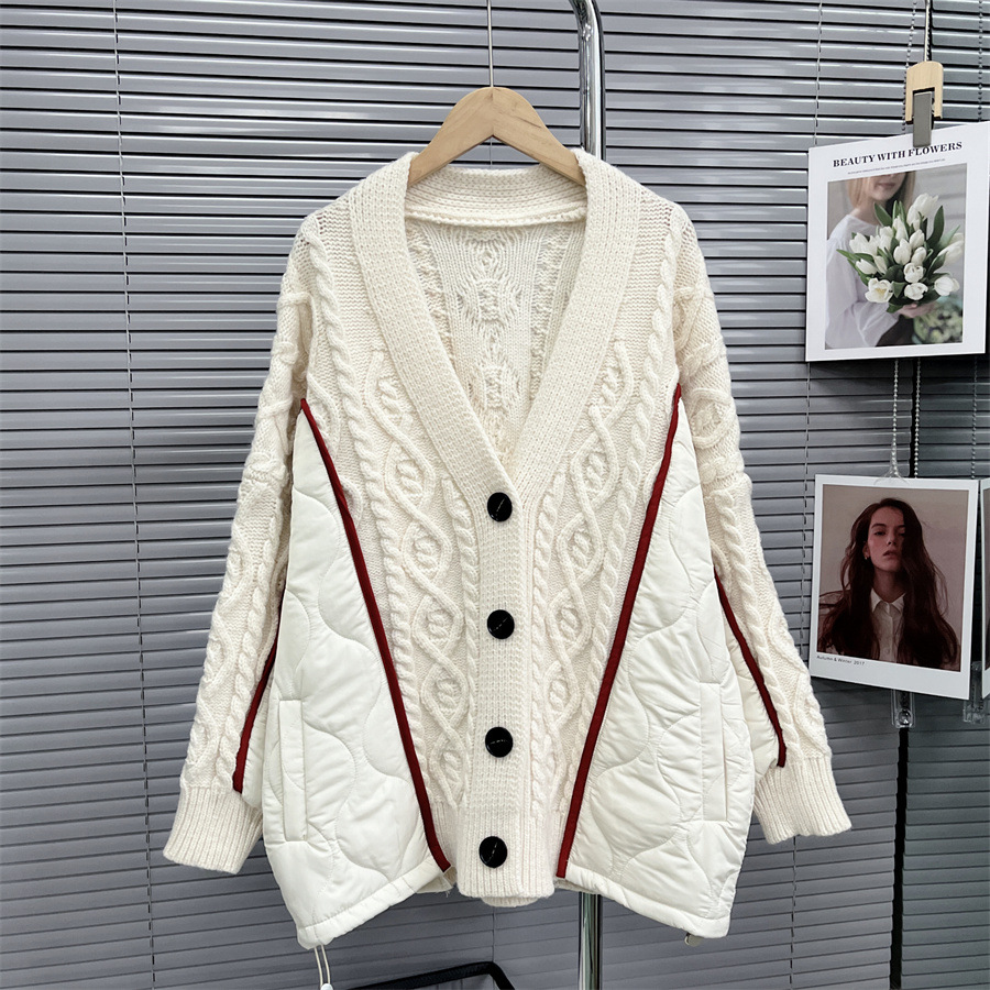 Ladies Oversized Chunky Knit Acrylic Blend Cardigan