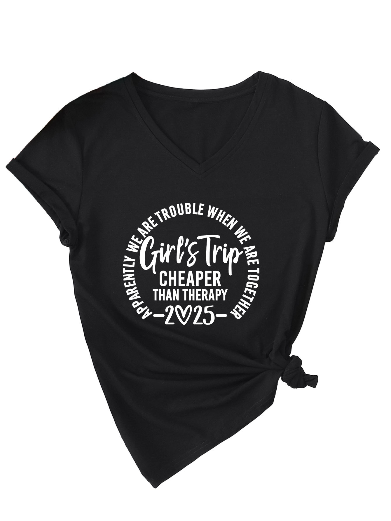 Ladies Crew Geometric Print T-Shirt