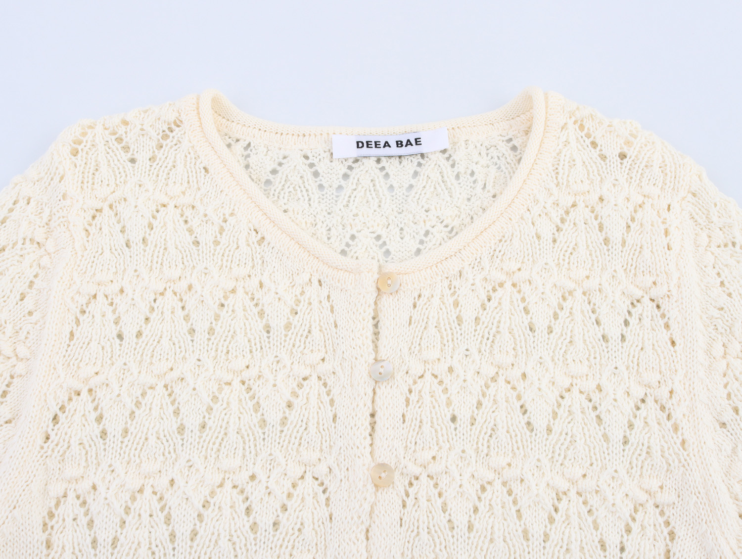 Contemporary Three-Quarter Sleeve Solid Button-Front Blouse