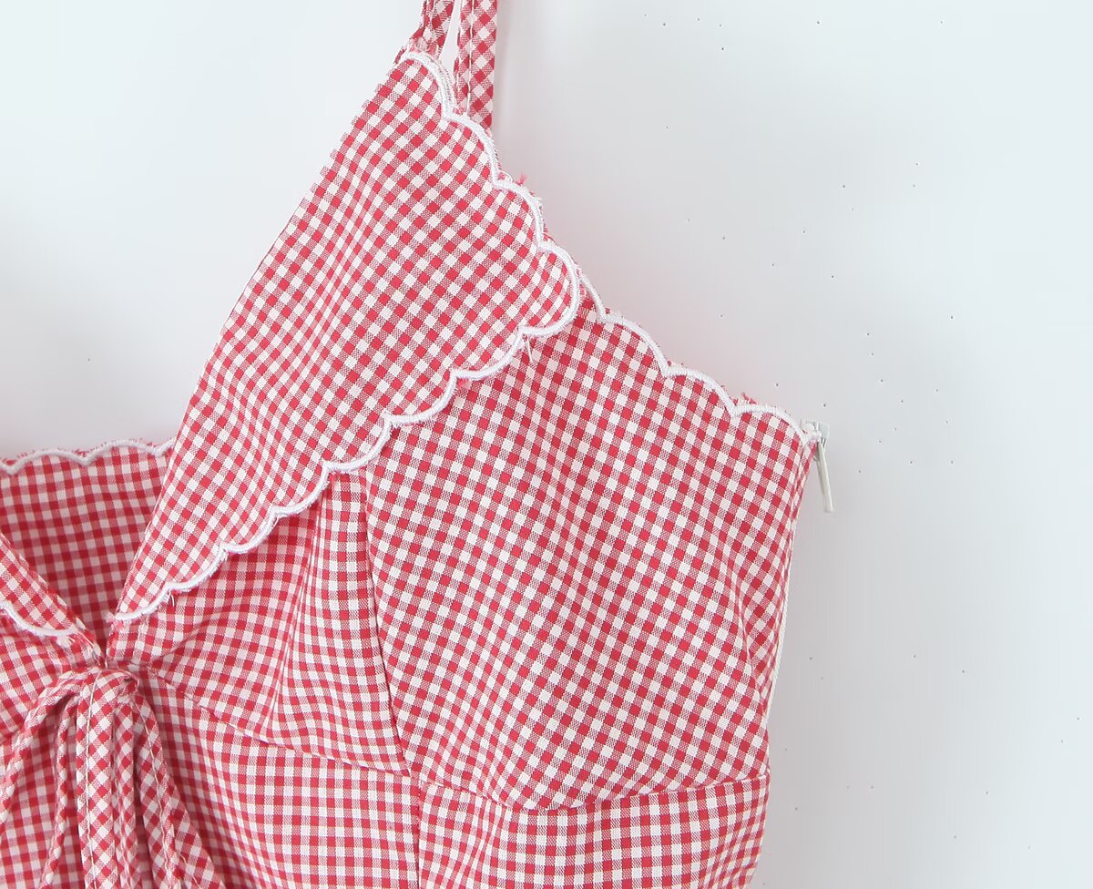 Deep Plunge Embellished Grid Vest