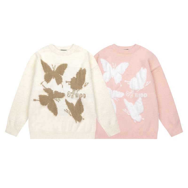 Japanese Workwear Wing Motif Crew Collar Sweater