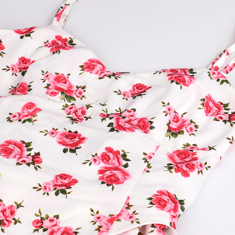 Bodycon Bandeau Open Back Patterned Dress