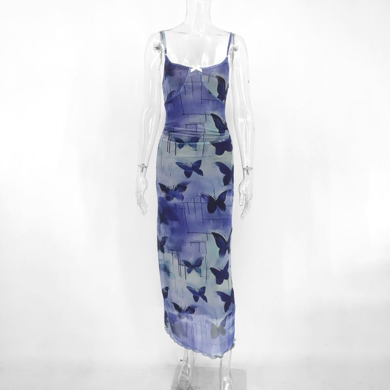 Sophisticated Plunging Sleeveless Long Dress