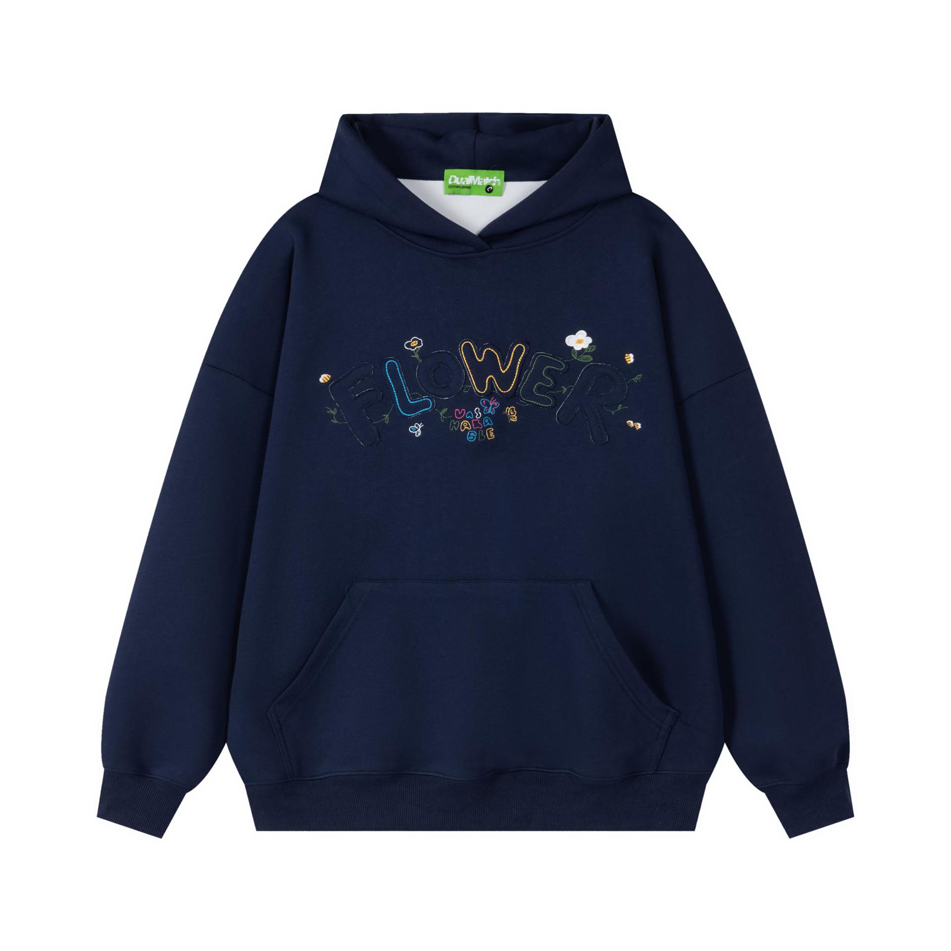 Cotton Urban Alphabet Patch Hoodie