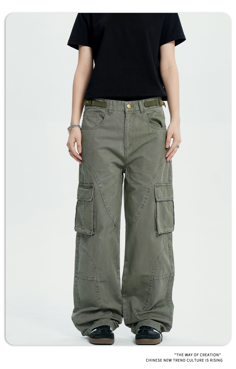 Unstructured Relaxed Fit Cotton Cargo Pants