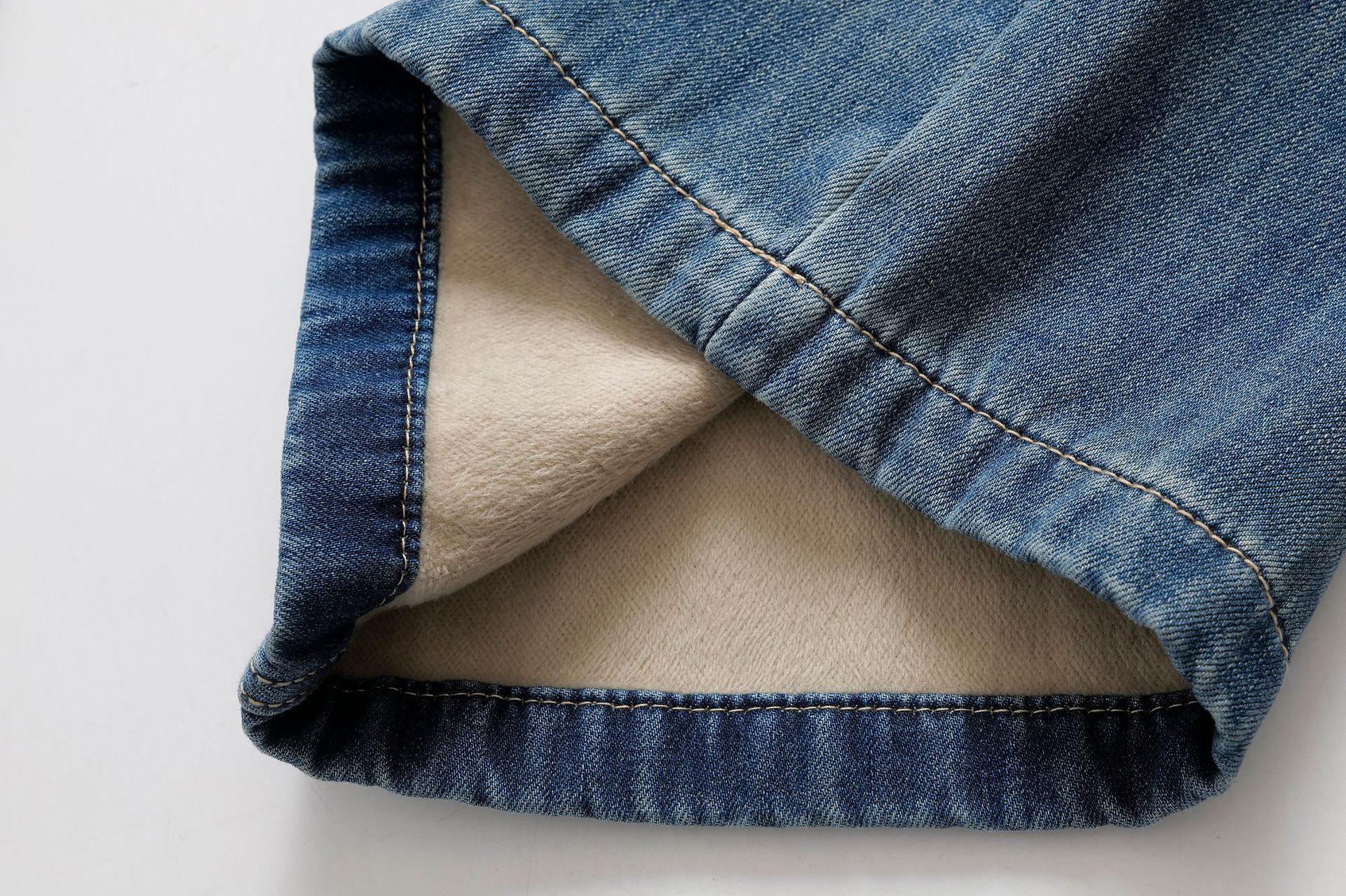 High waisted and plush warm loose long jeans