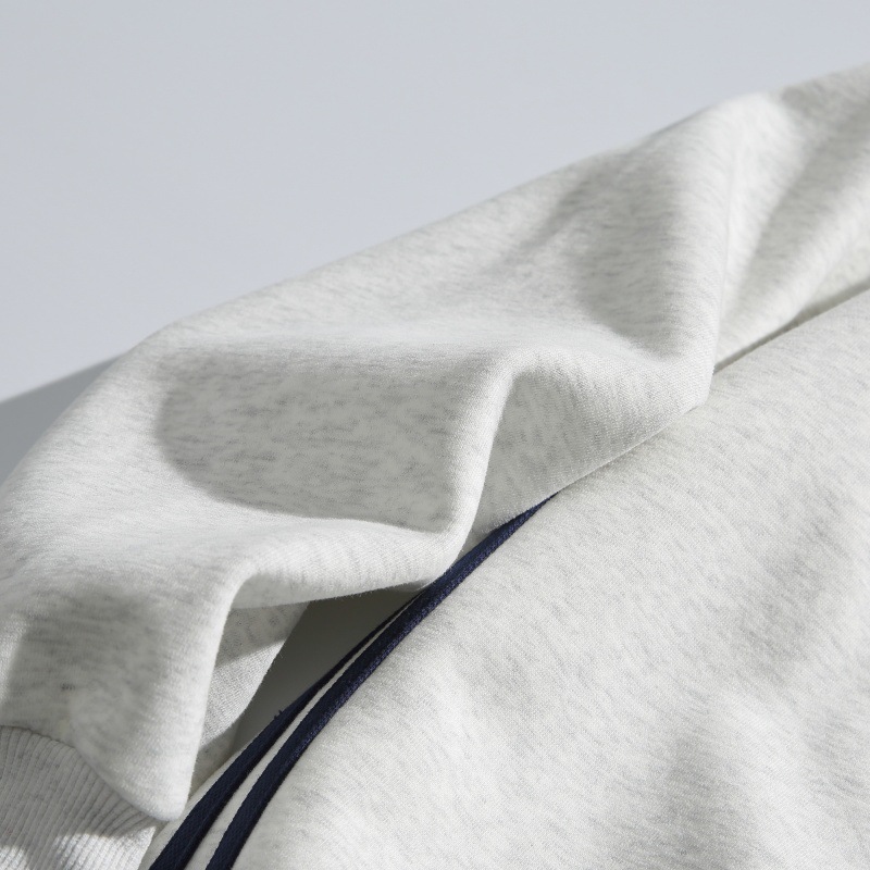 Oversized Cotton Twin Band Mock Neck Hoodie