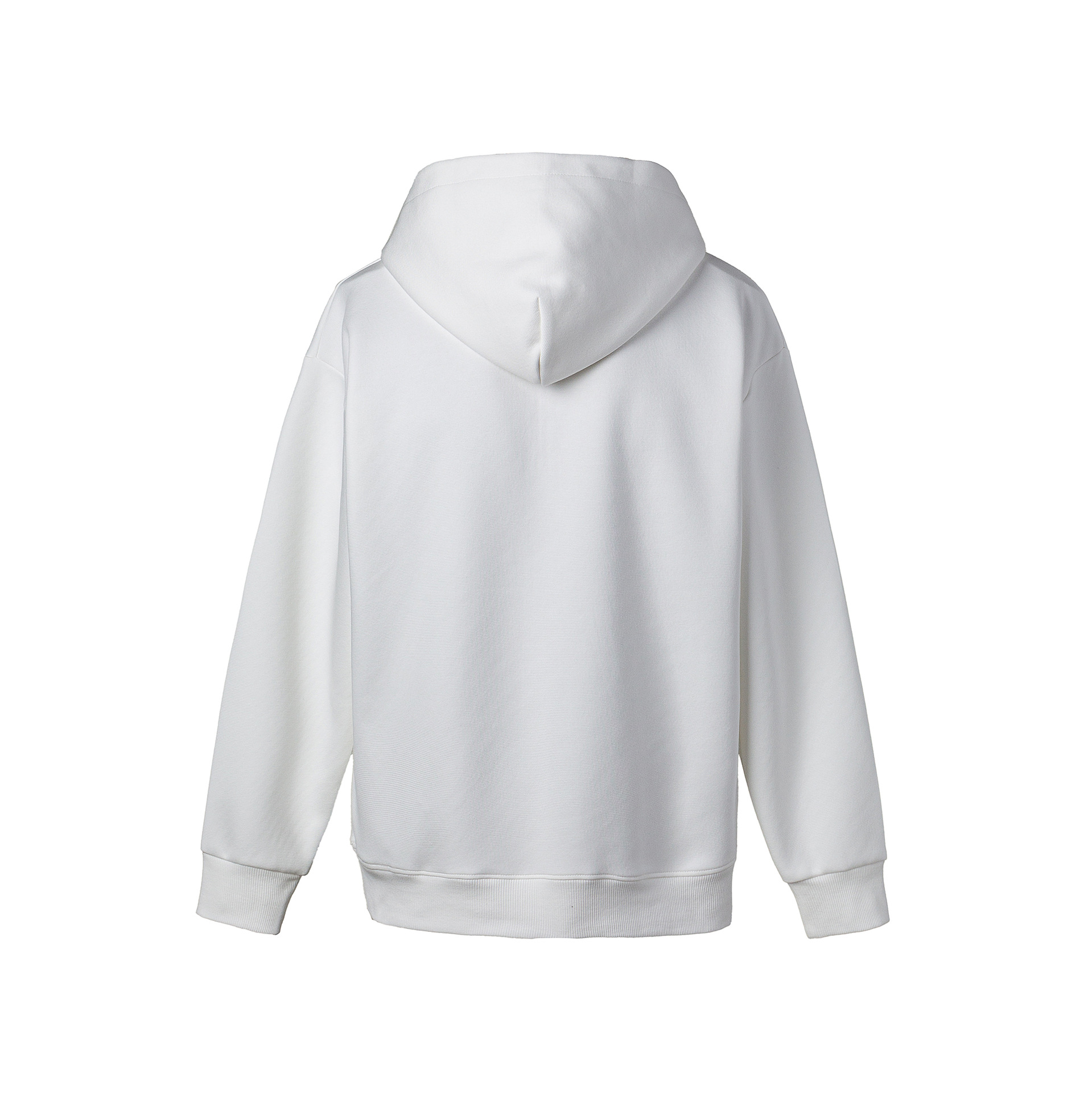 Oversized Single-Tone Sectioned Hood Zipper Sweatshirt