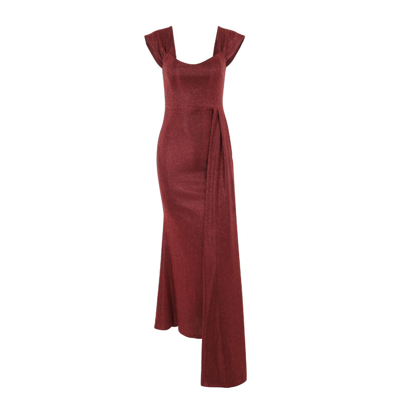 High Waist Square Neck Bodycon Maxi Dress