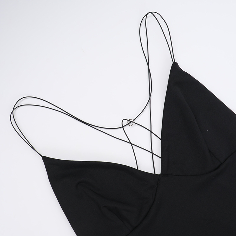 Plunging Neck Open Back Maxi Skirt