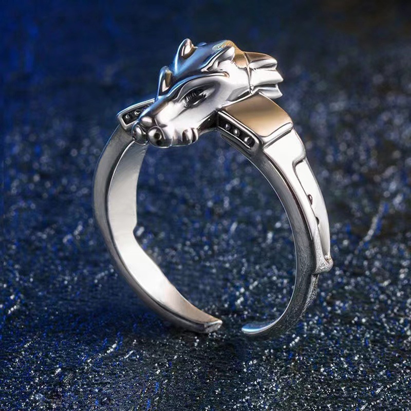 Sweet & Cool Style Digital Monster Ring Dragon Sword Metal Garurumon Anime Ring Couple Matching Rings