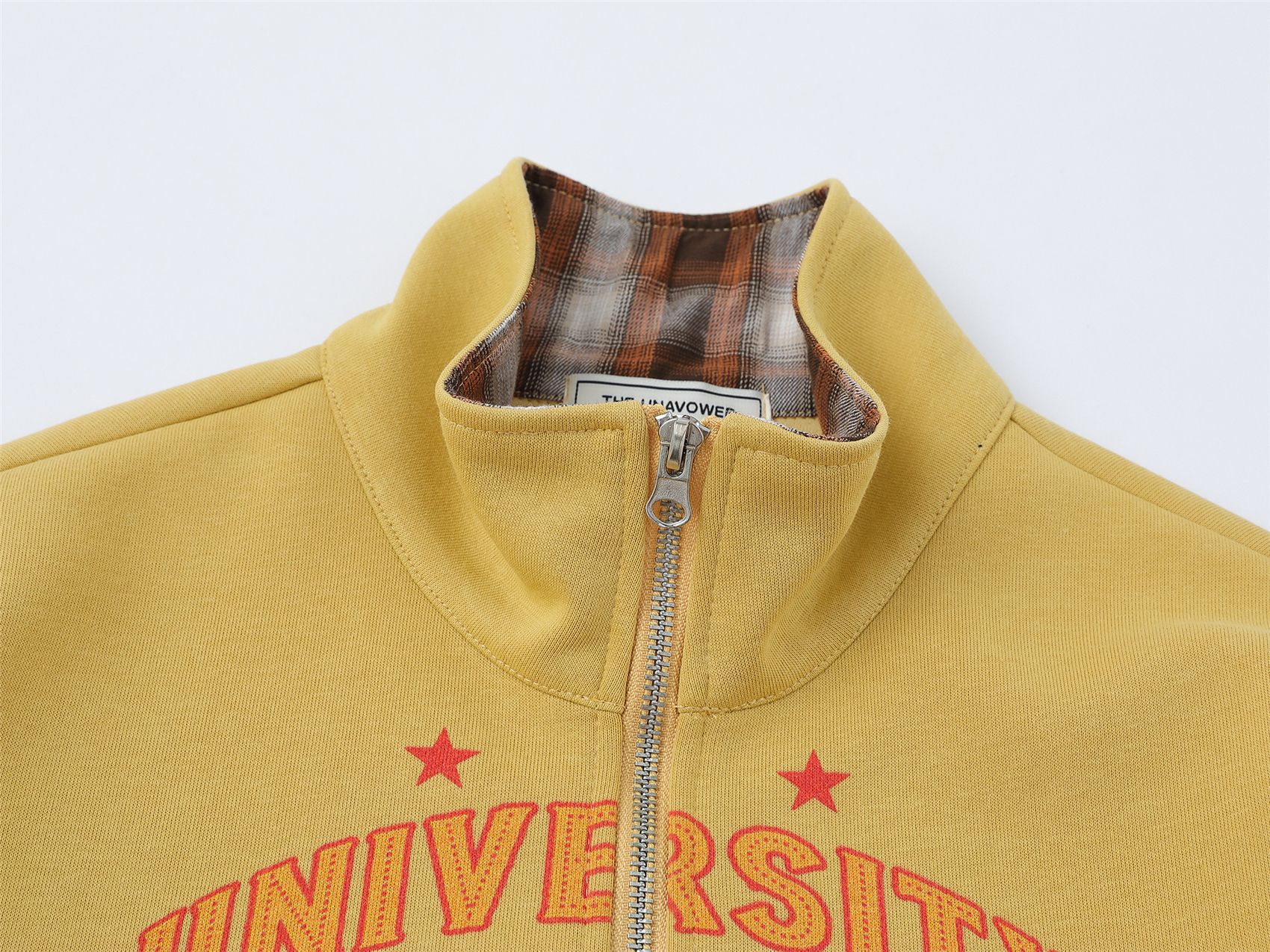 Cotton Retro Graphic Mock Neck Relaxed Sweatshirt
