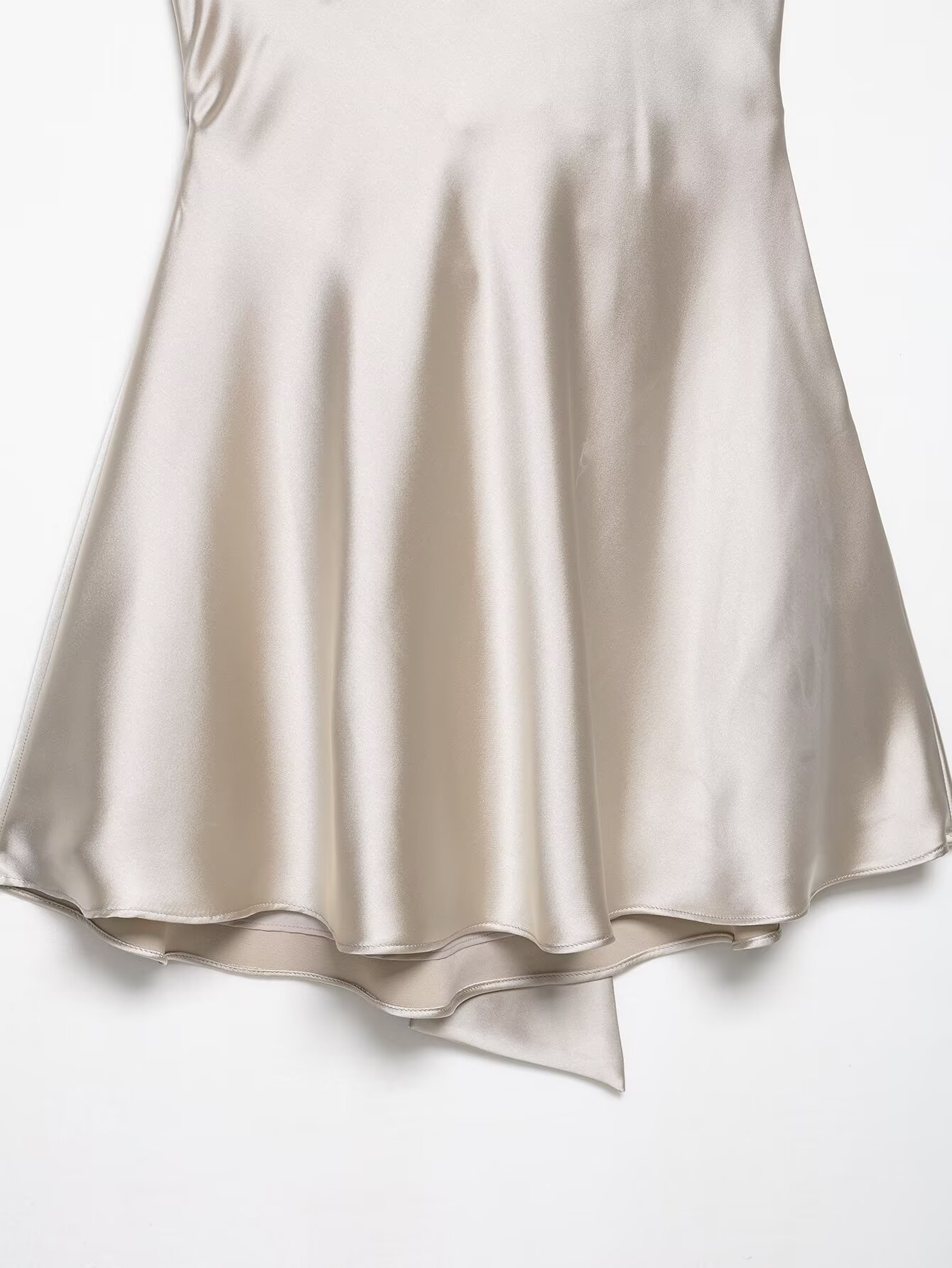 Sleek Open Back Crossover Drawstring Dress