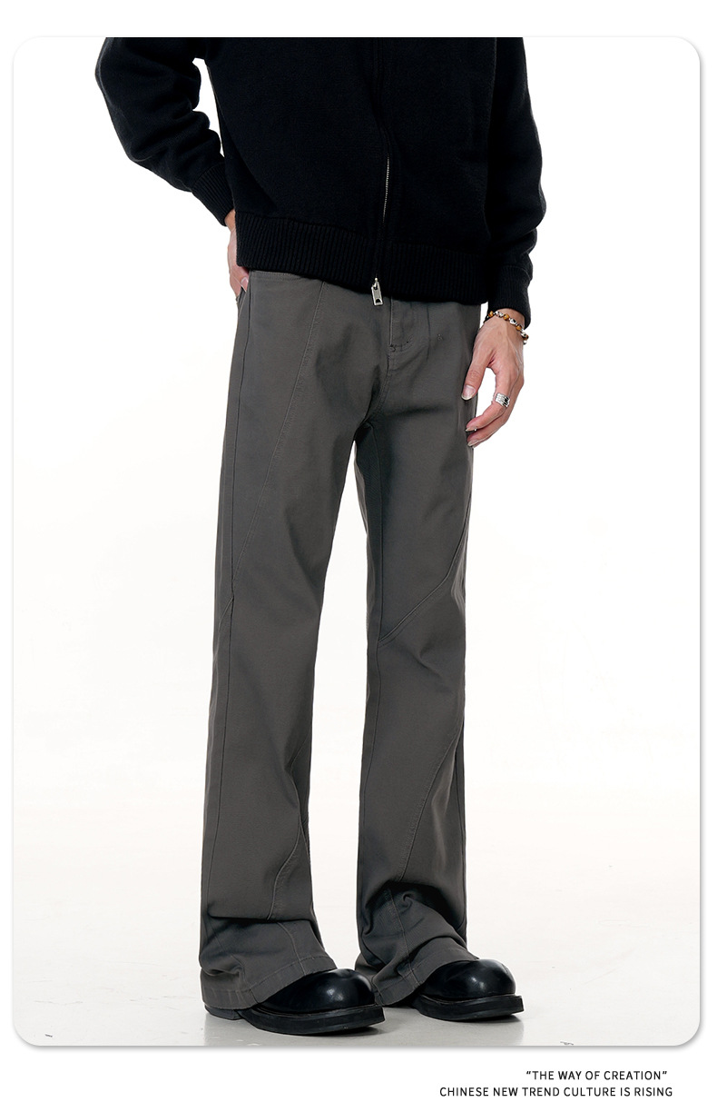 Retro Trendy Loose Fit Casual Simple Cleanfit Slimming Long Trousers