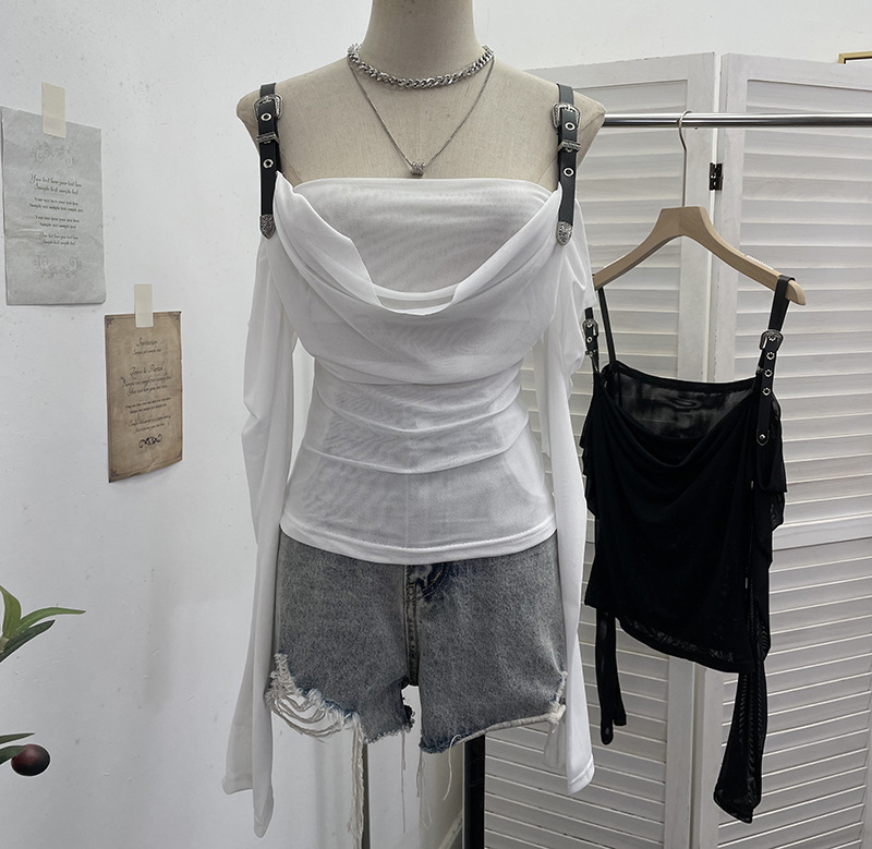Sexy Asymmetric Full Sleeve Spandex Tee
