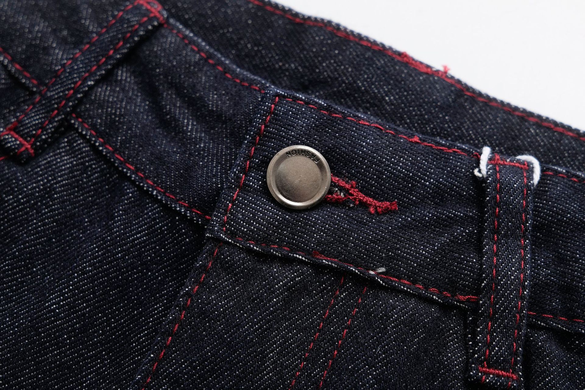 High waisted straight leg slim fit red line wide leg jeans