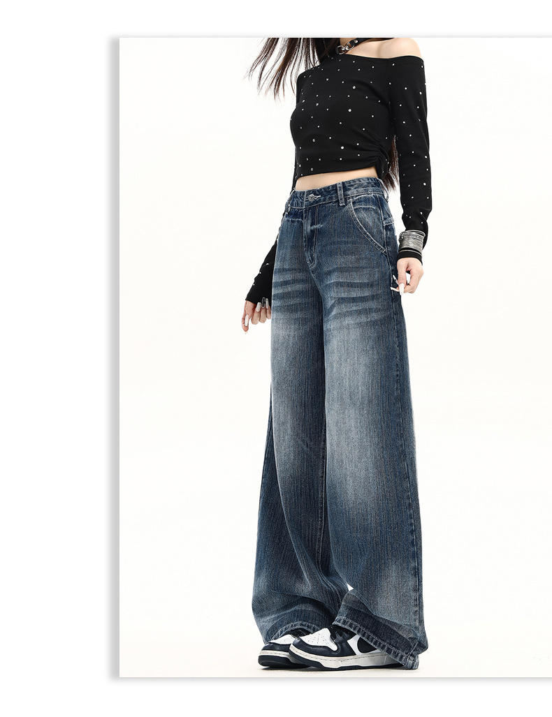 High-Fall Straight Leg Wide-Leg Casual Pants for Women Summer Fashion Loose Fit Style