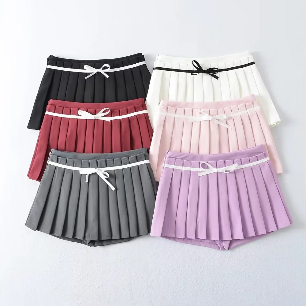 Cotton Solid Flirty Fitted Waist Textured Mini Skirt
