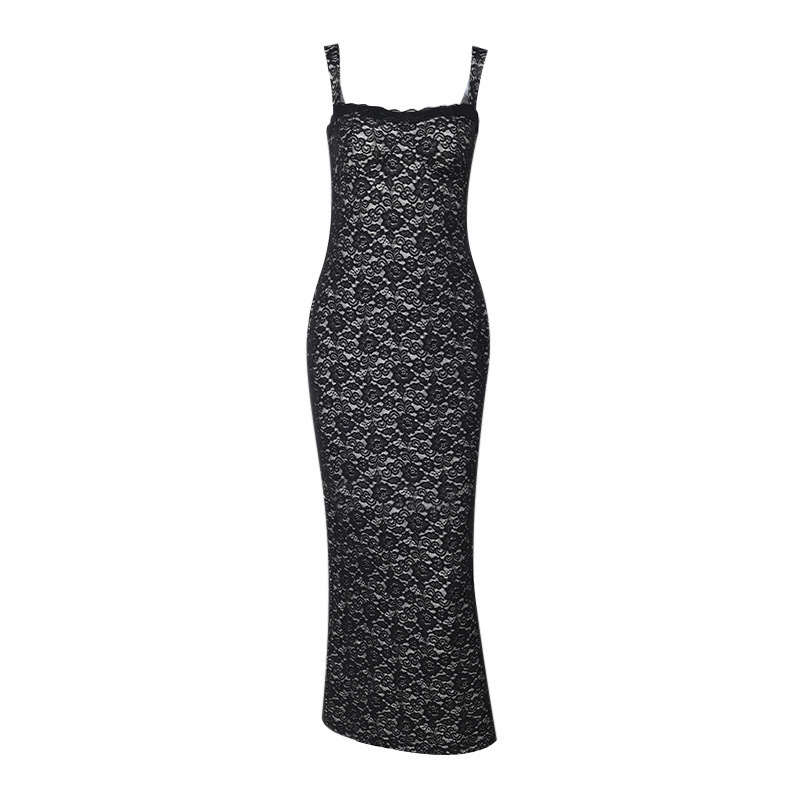 Sleeveless Long Polyester Pencil Dress
