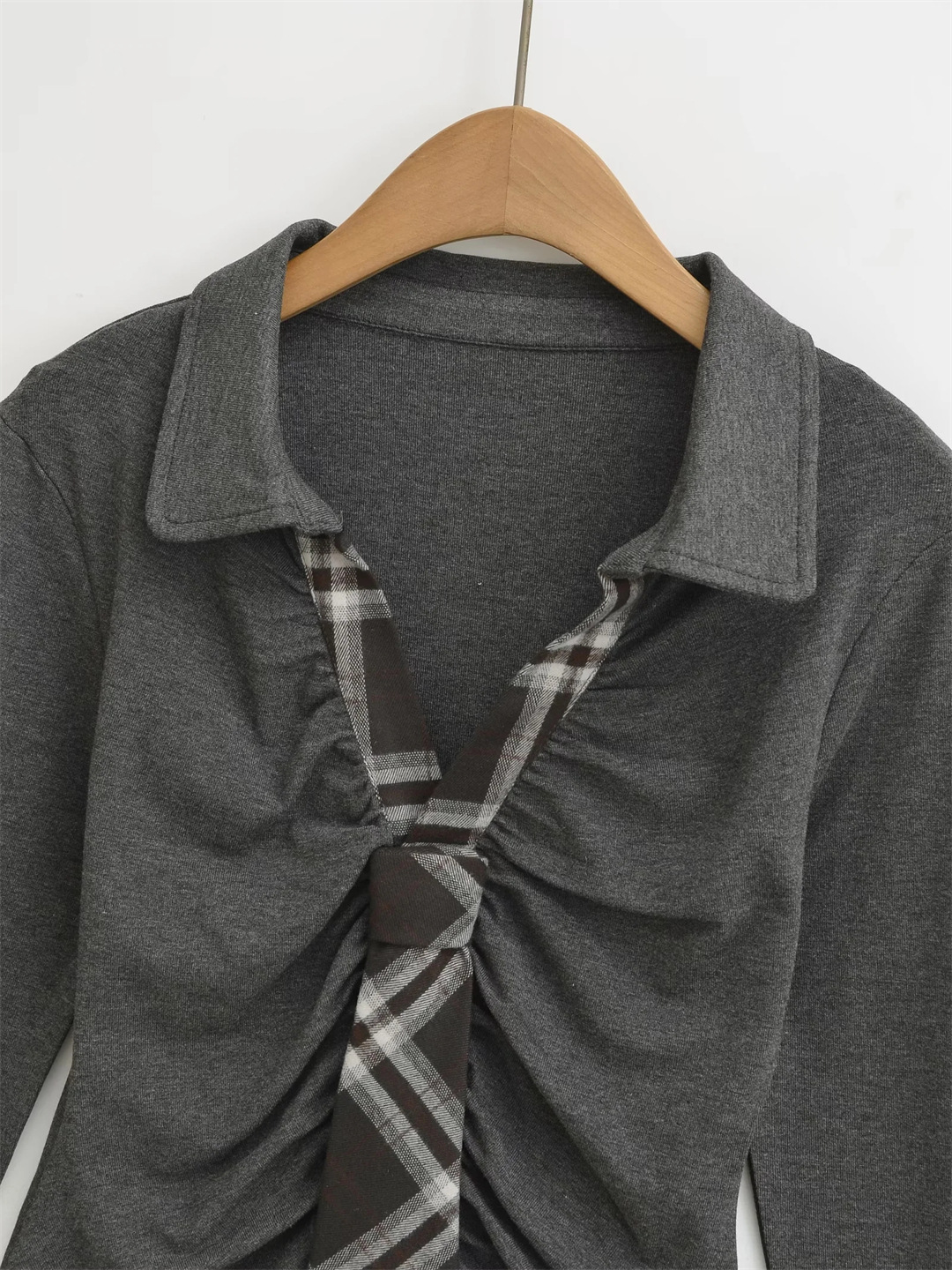 Bold Grid Lapel Dual Slim Outfit