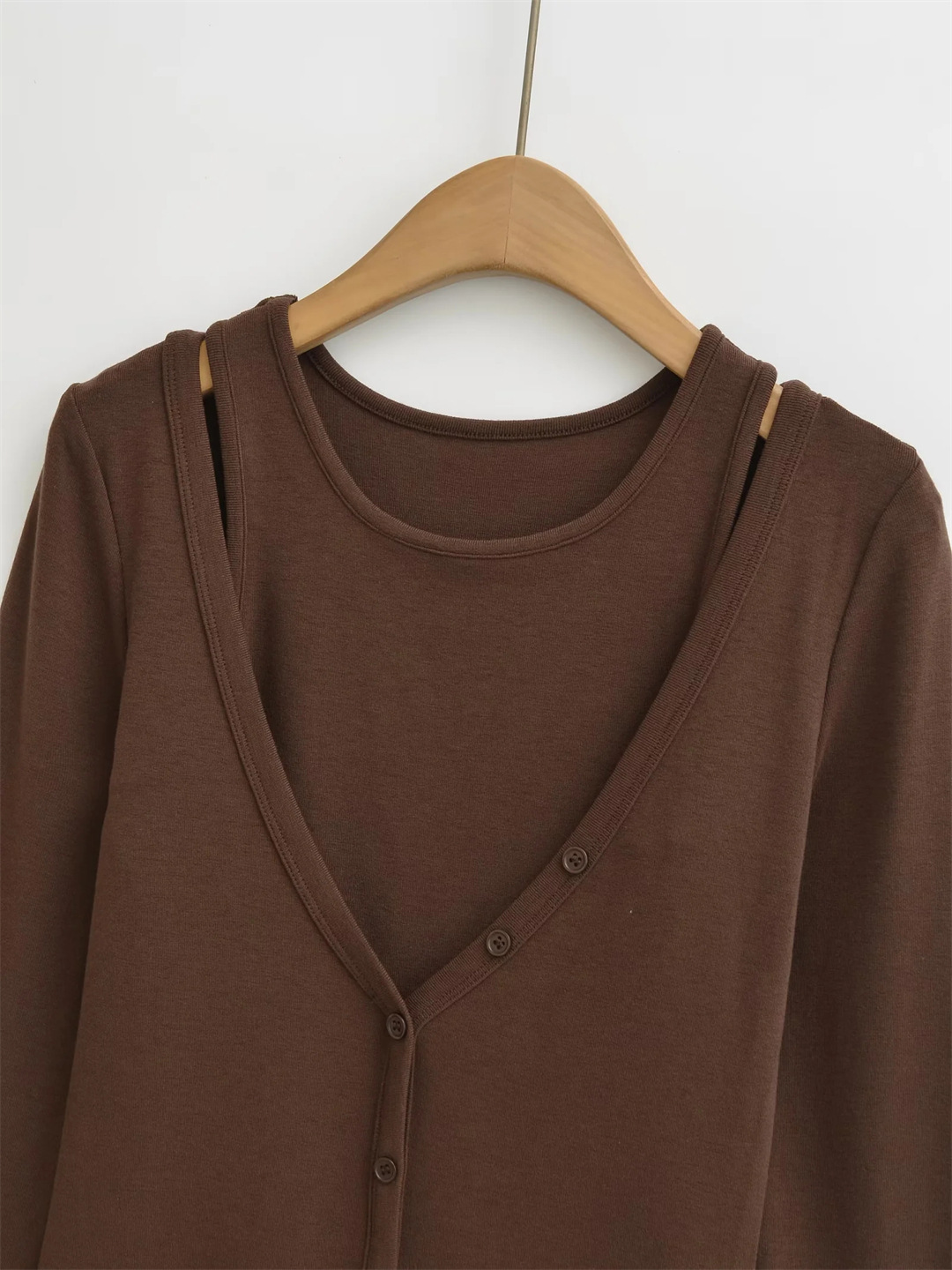 Vintage Cocoa Camisole and Cropped Cardigan Ensemble