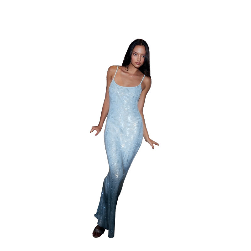 High Waist V-Neck Sleeveless Maxi Dress