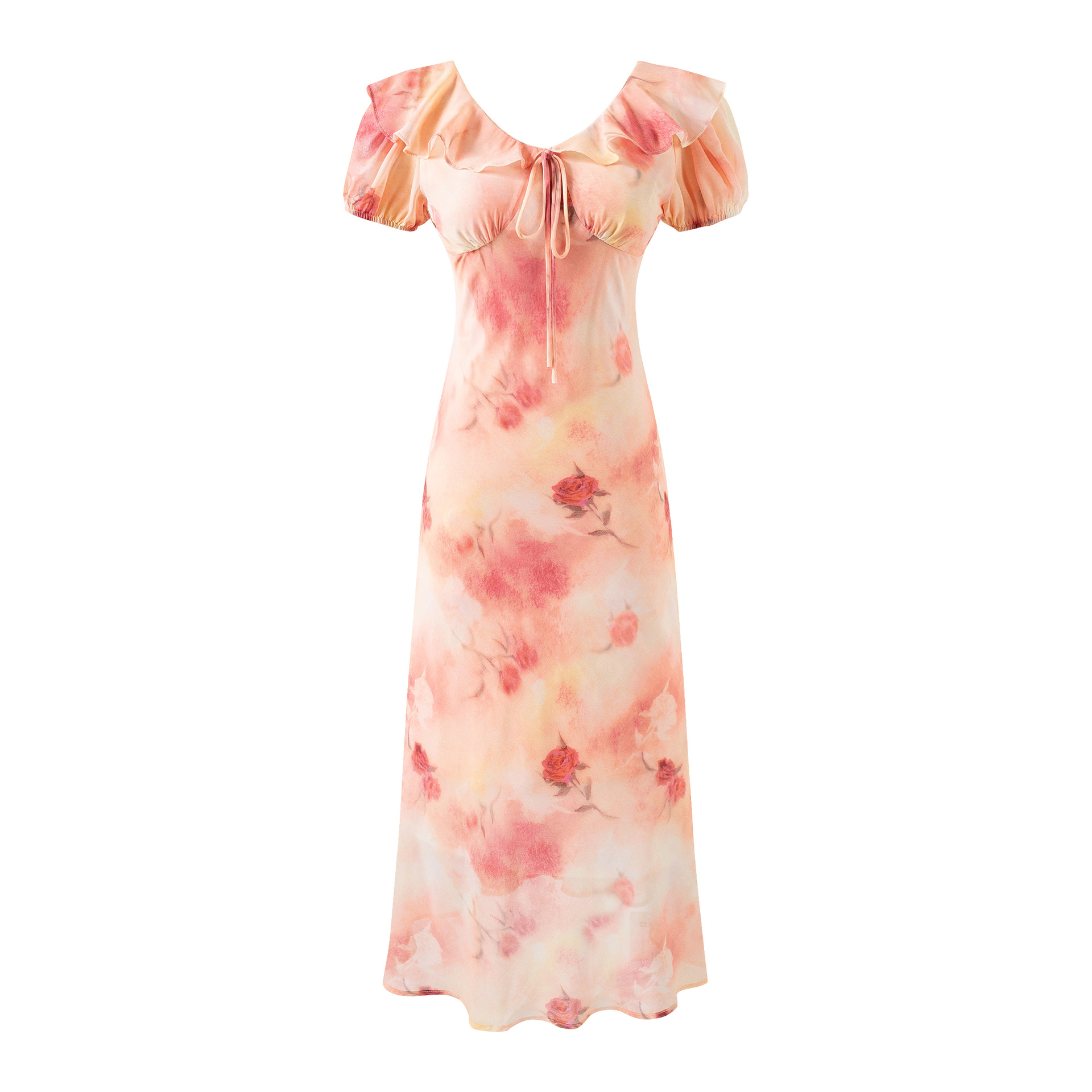 Floral waist cinching dress