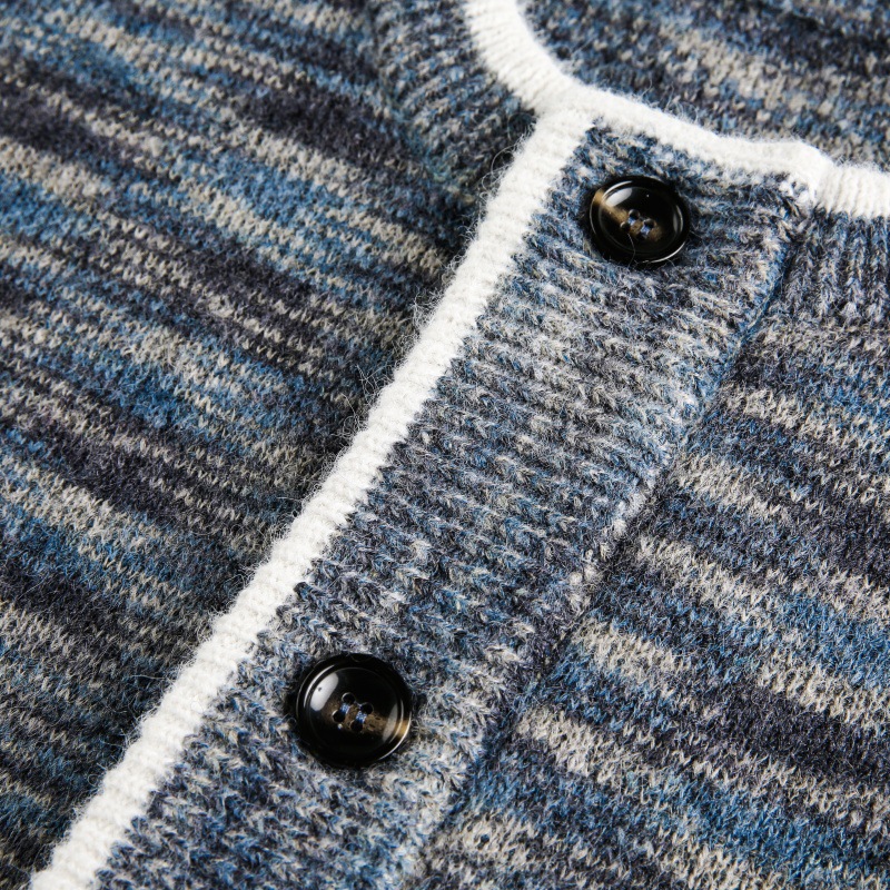 Block Cardigan Sweater Unisex Lazy Style Casual Knitwear