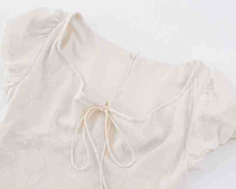 Waist-Cinching Design Short-Sleeved Dress for Women