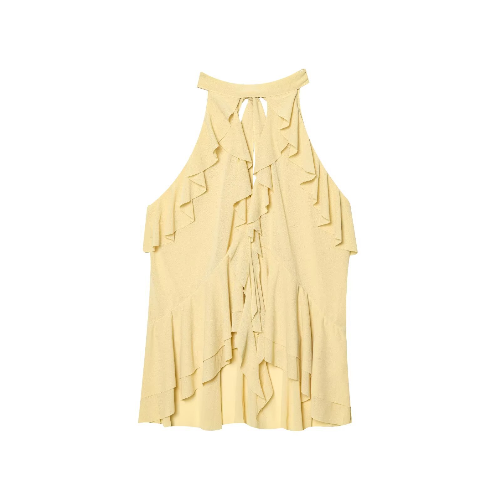 Women's Clothing INS Internet Celebrity Sexy Layered Decorative Halter Neck Top