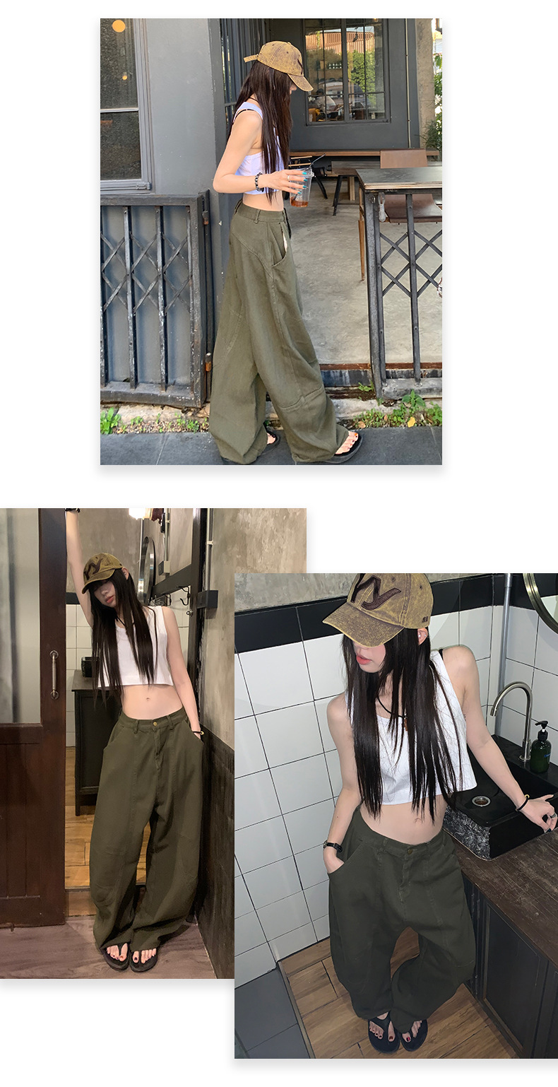 Niche Curved Knife Jeans Women Versatile Wide Leg Casual Pants Unisex Oversized Banana Trousers