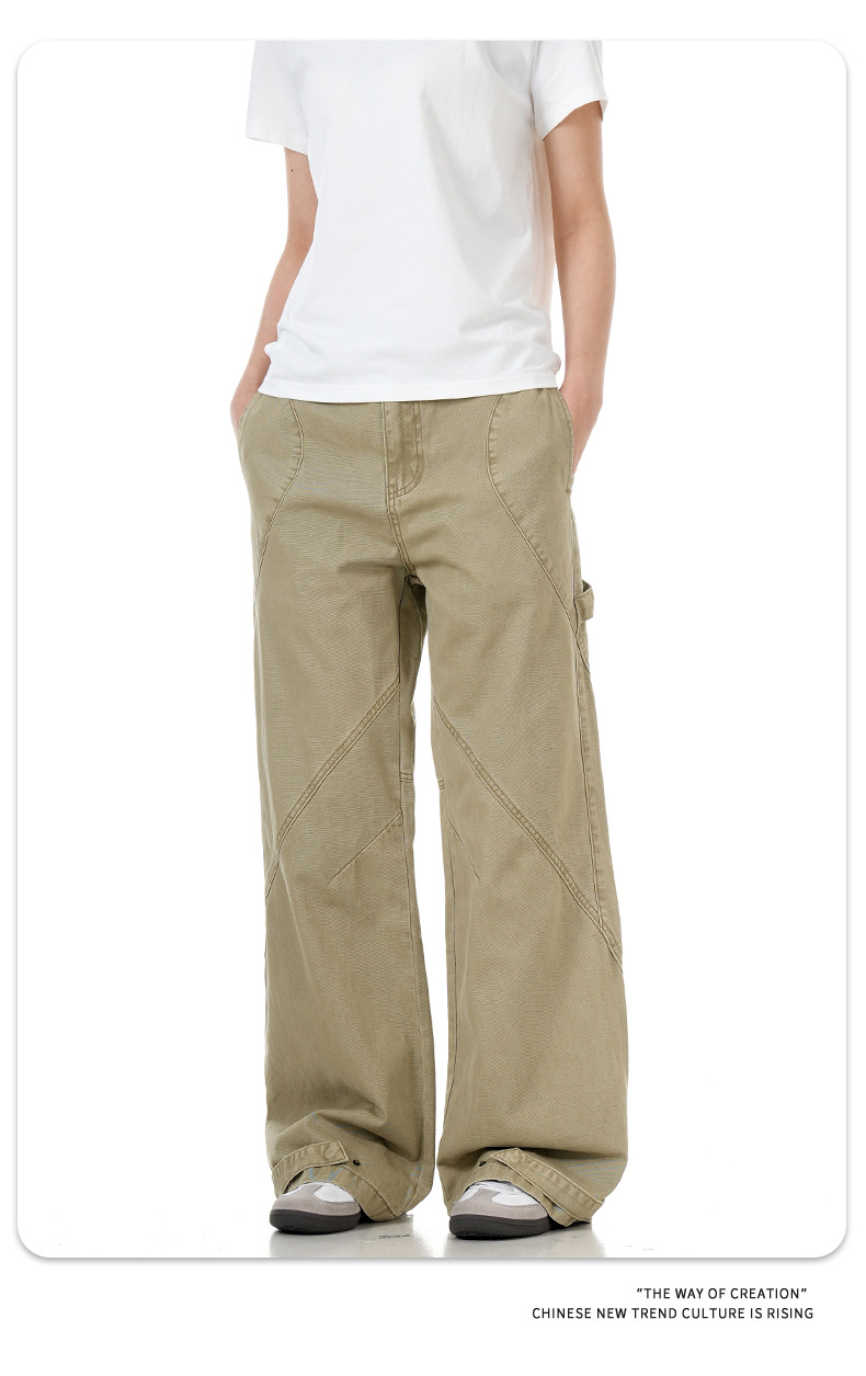 Flared Work Pants for Men and Women Loose Fit Slimming Carpenter Casual Tapered Long Pants