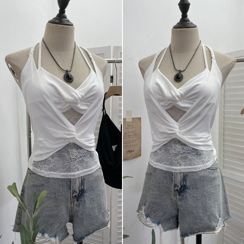 Solid Color Sexy Asymmetric Wrap Top