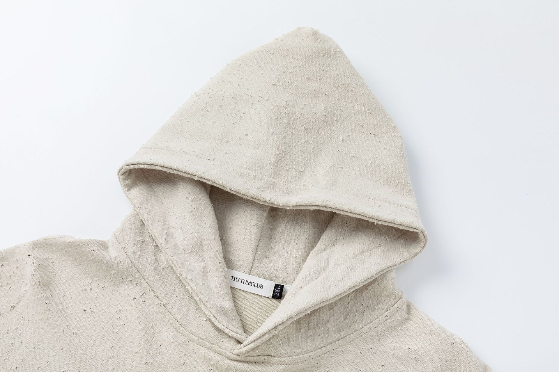 Guy's Retro Cotton Graphic Oversized Ripped Hoodie