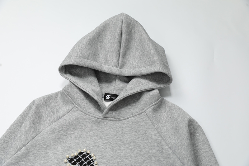 Oversized Cotton Blend Letter Print Hoodie
