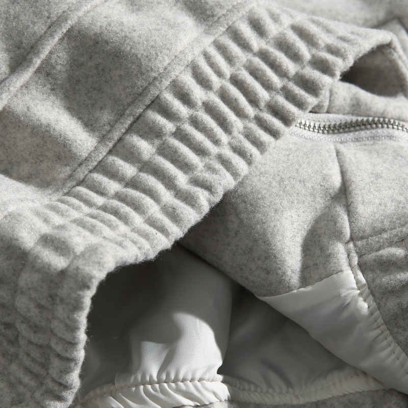 Plain Wool Oversized High Neck Jacket