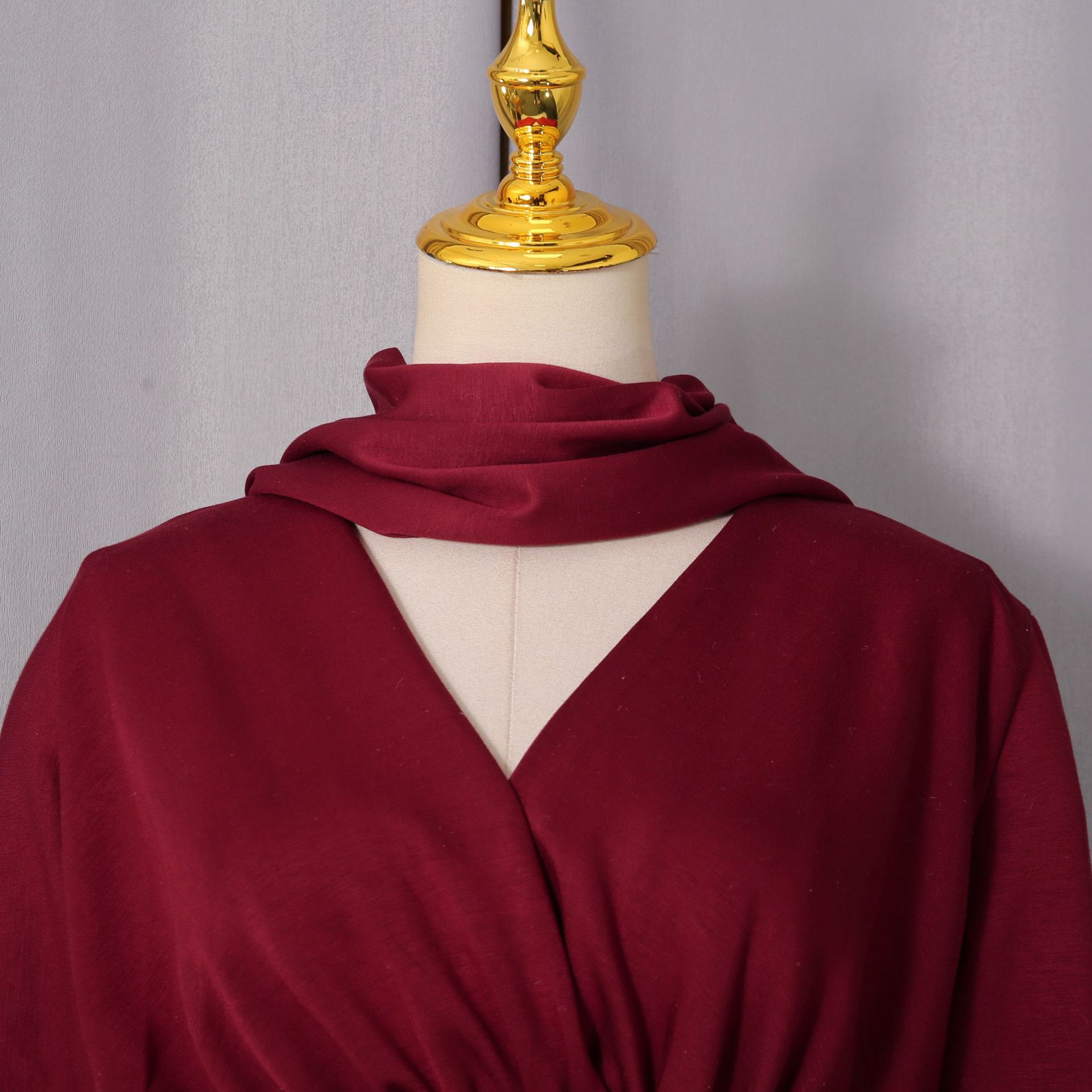Tailored Polyester Maxi Dress with Ruched Bodice