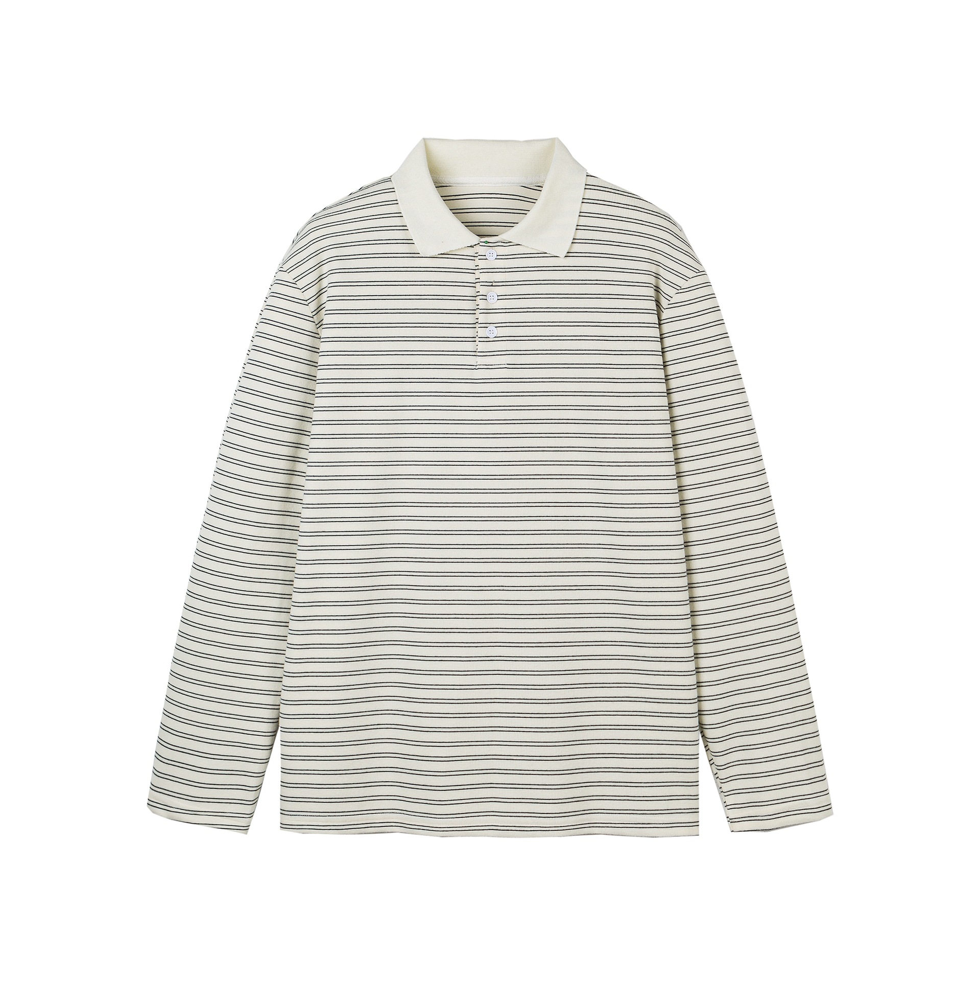 Long Sleeve Polo Shirt Unisex Relaxed Loose Fit Turn-down Collar Base