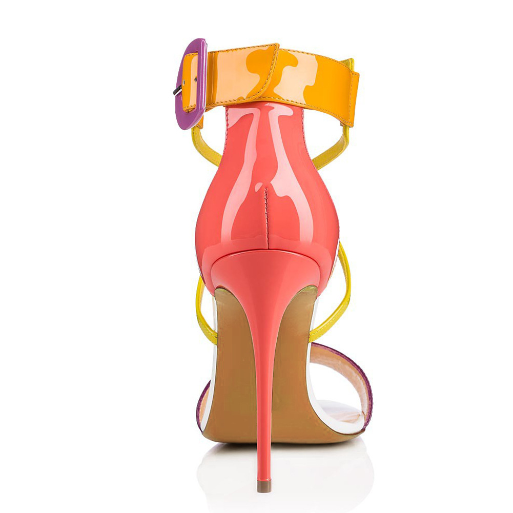 Chinese Handmade Colorful Sweet Prince Party Dress Shoes High Heels Womens Sandals