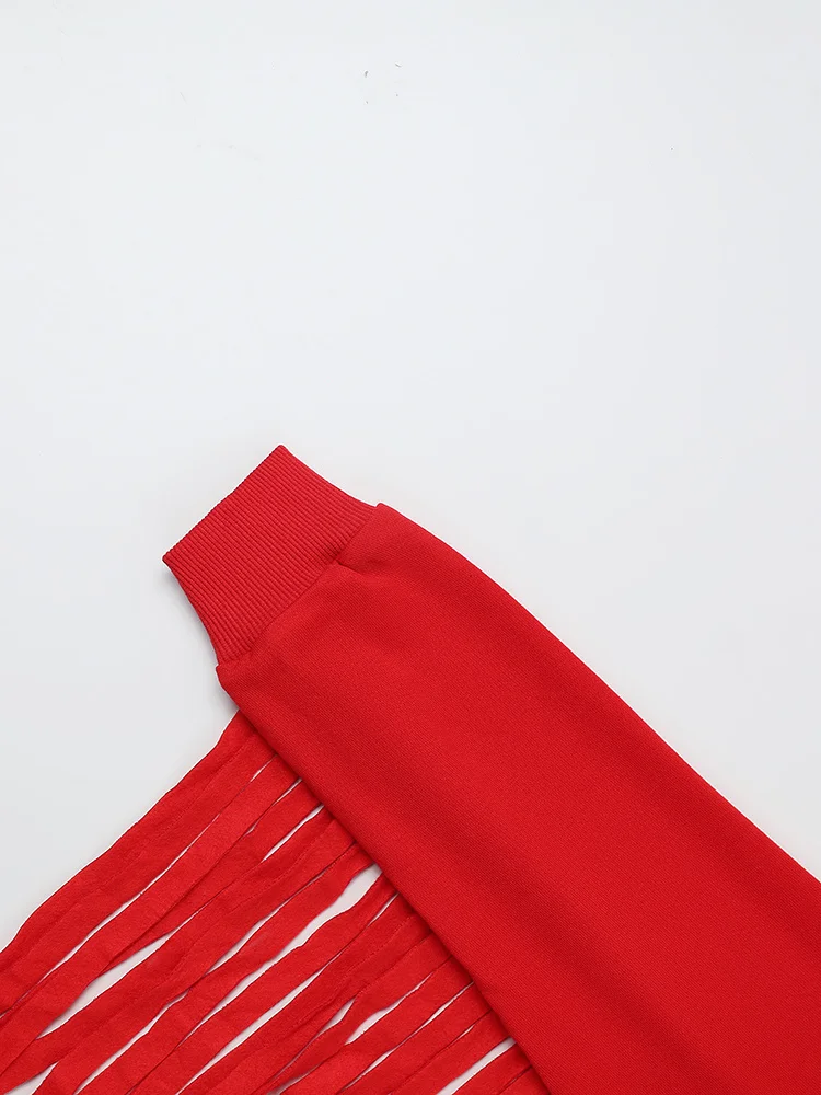 Plus Oversized Cotton Asymmetric Fringe Sweatshirt