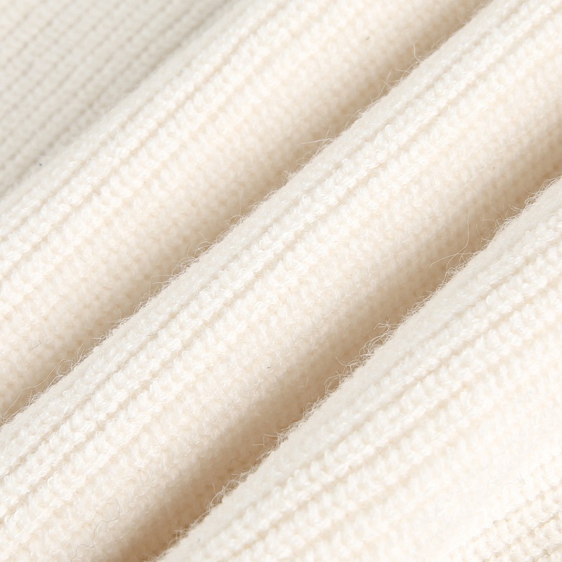 Block Hand Stitching Henley Collar Design Loose Knitwear