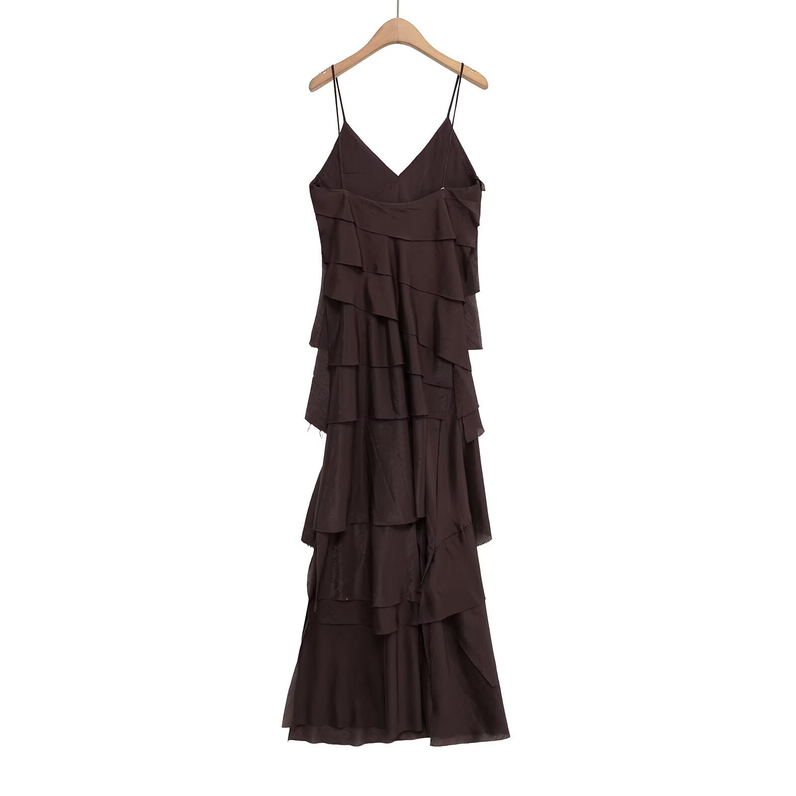 Women's Fashion Sexy V-neck Layered Decorative Strapless Dress