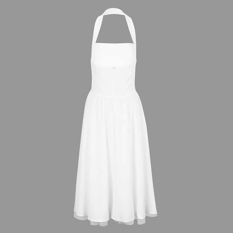 Halter Sleeveless Flared Maxi Dress