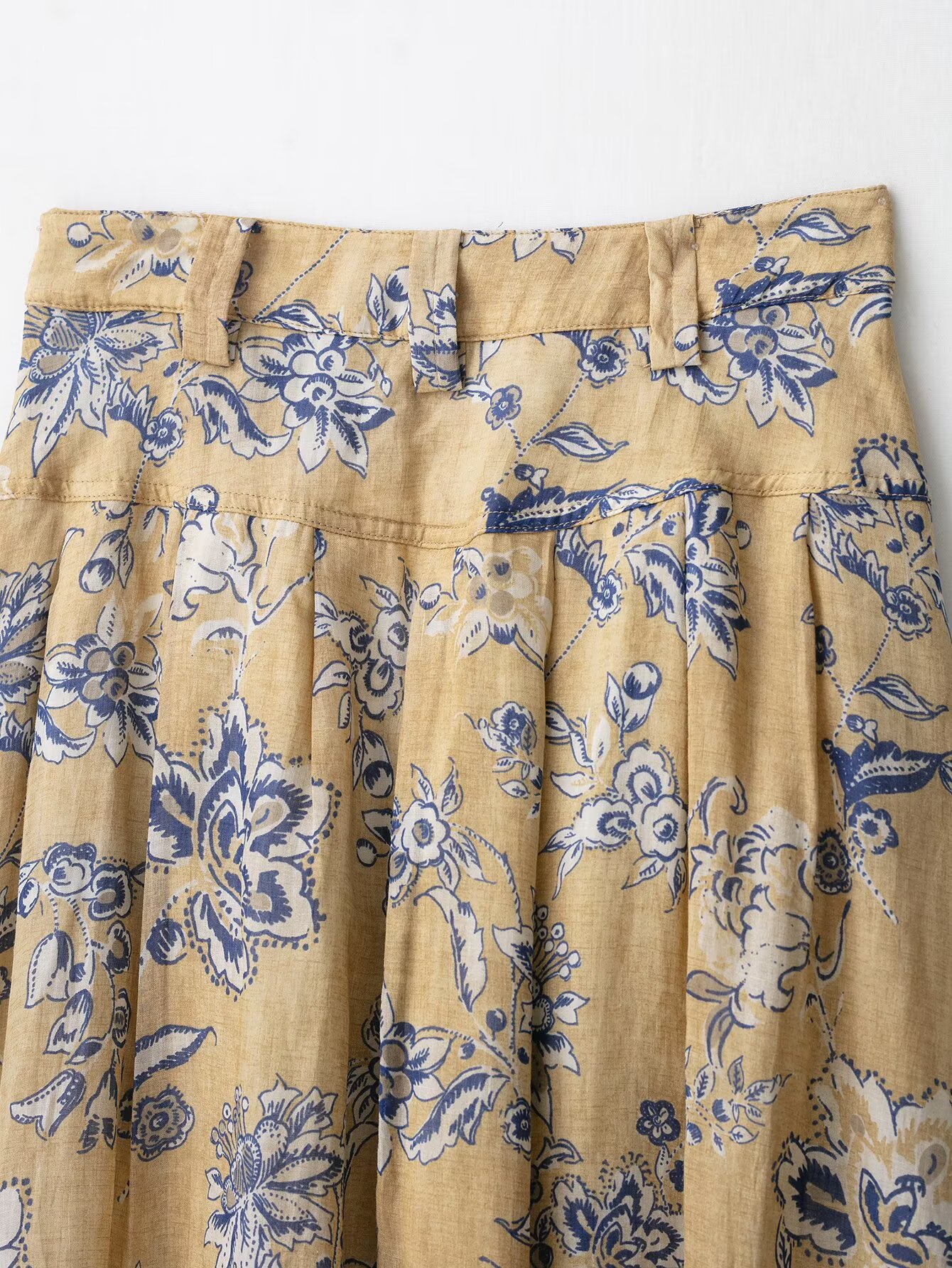 Ladies Vintage Patterned Utility Knee Length Skirt