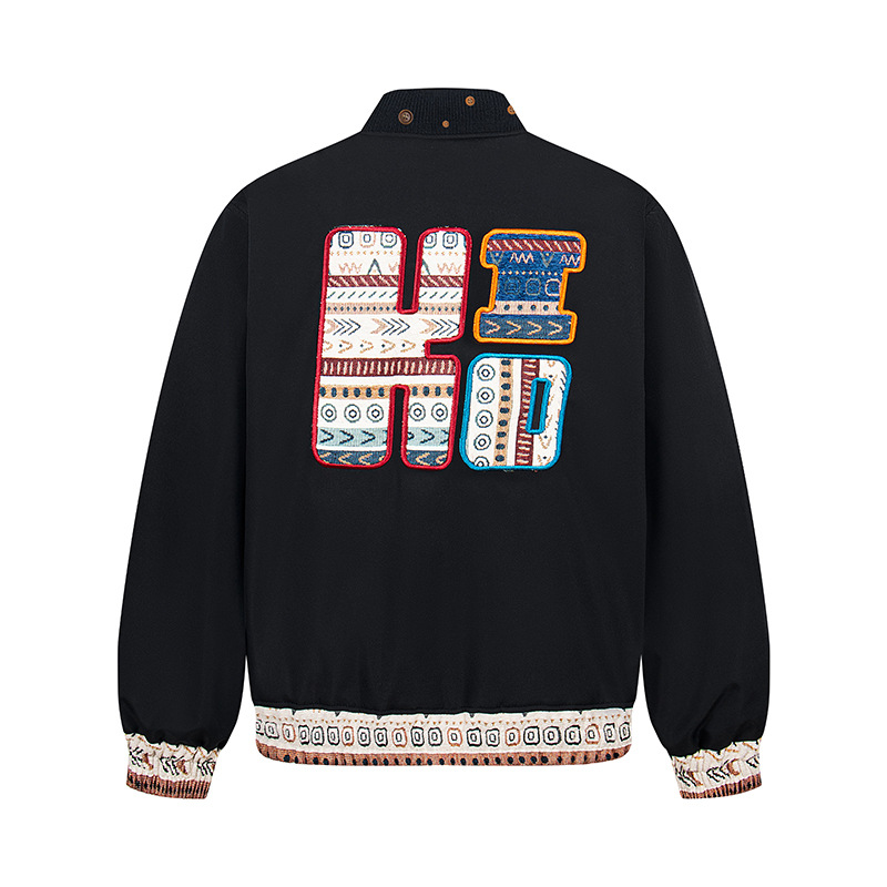 American Retro Workwear Band-Neck Jacket