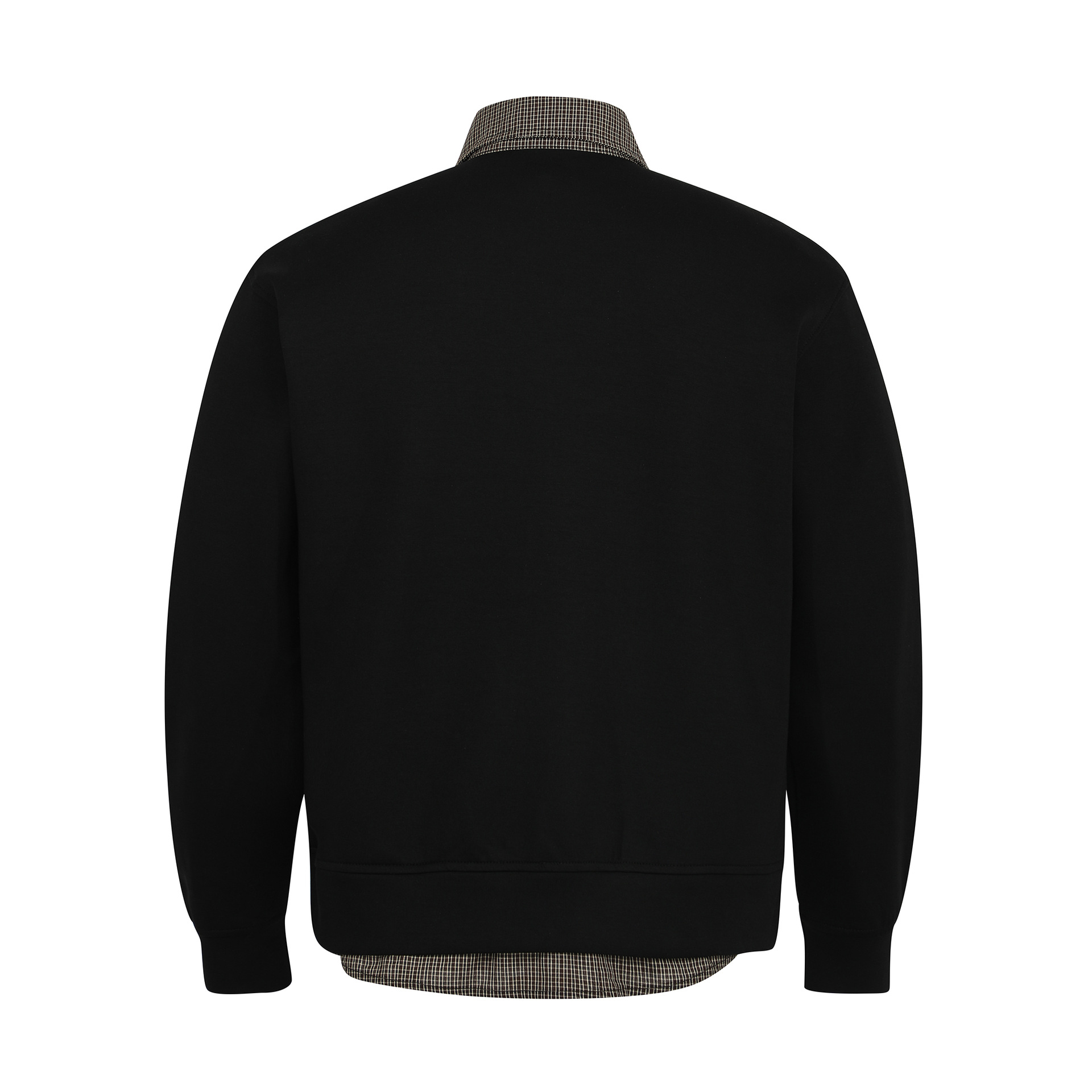 Streetwear Checked Layered Cotton Hoodie