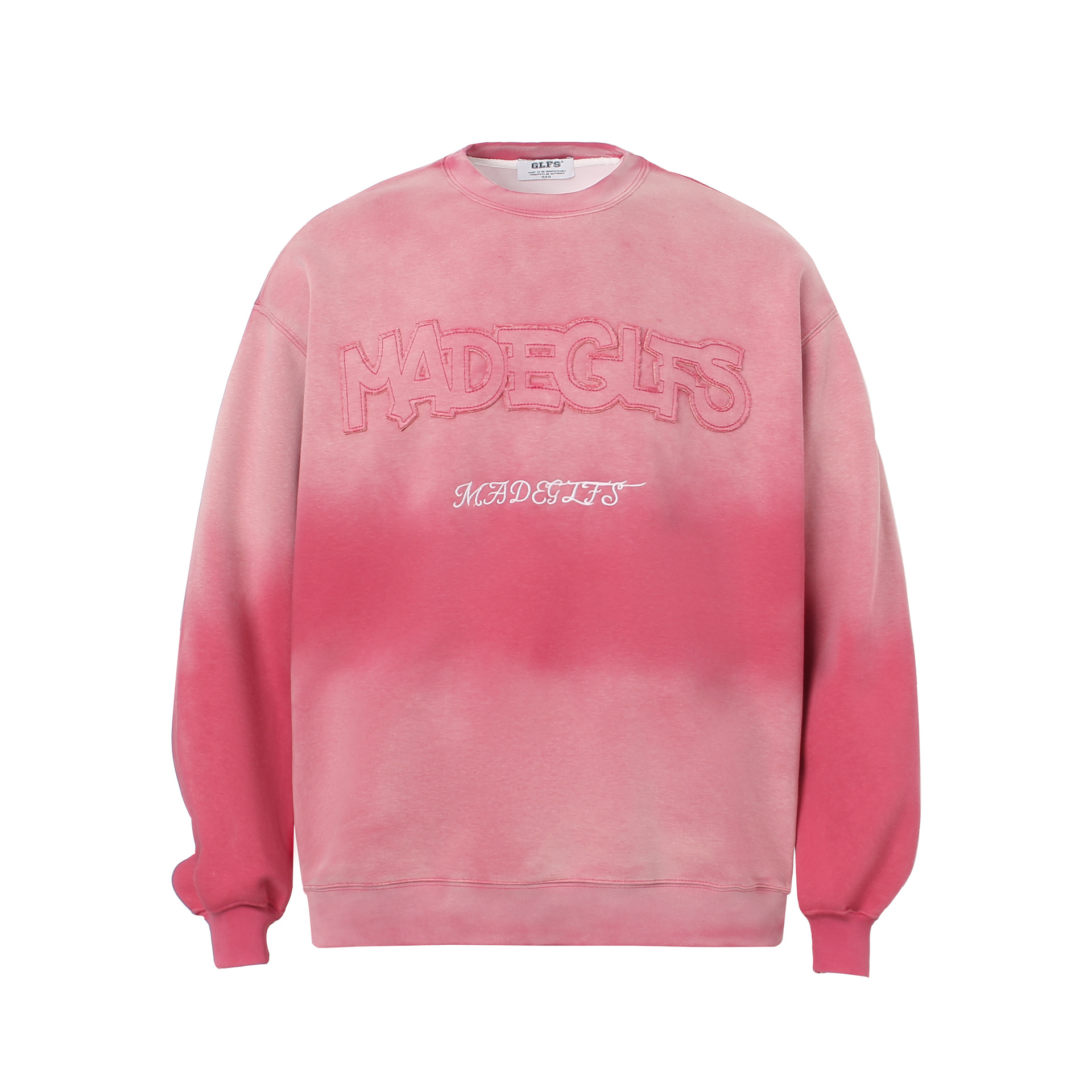 Menswear Oversized Acid Wash Ombre Embellished Hoodie